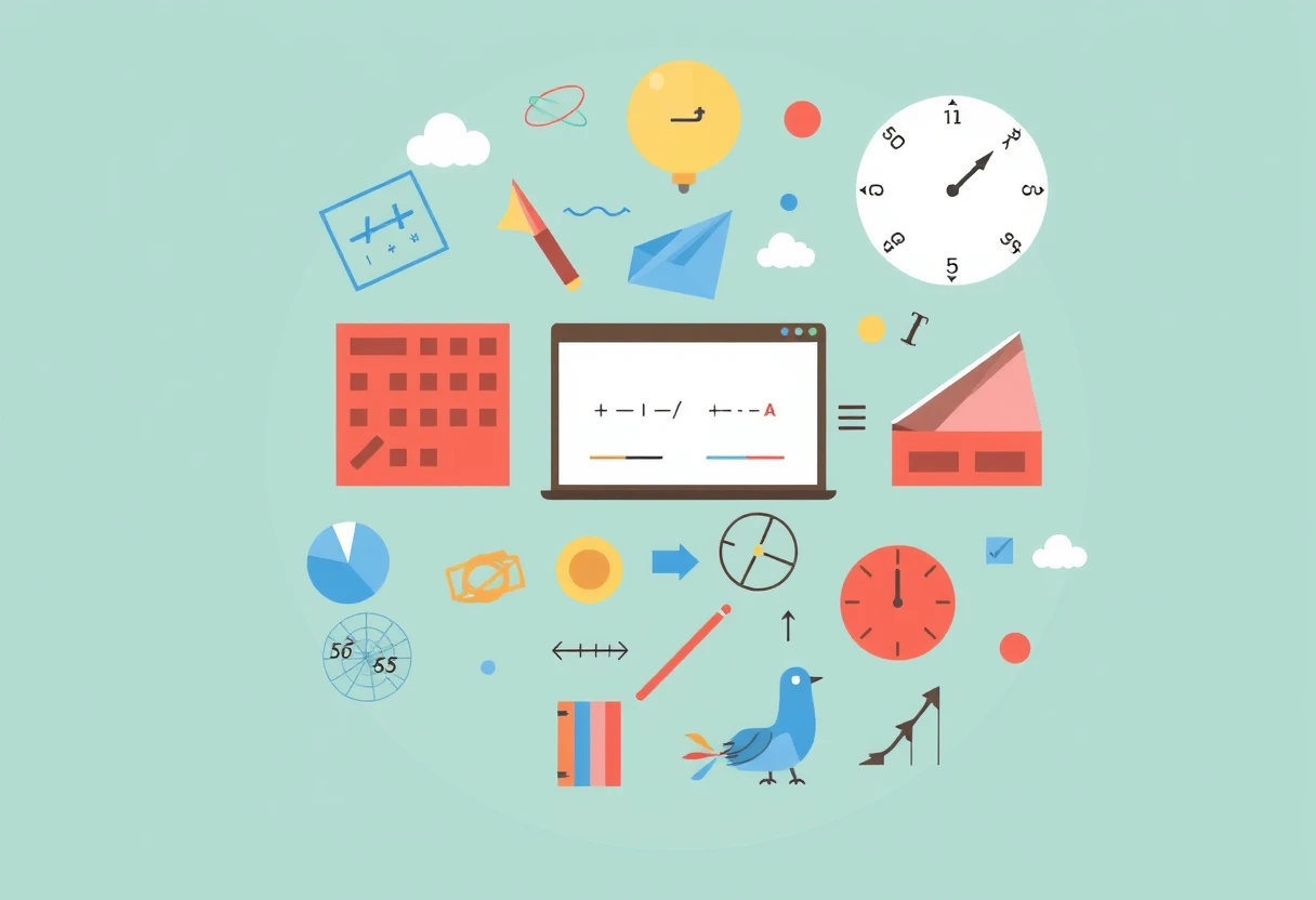 Illustration vectorielle de concepts mathématiques de Seconde